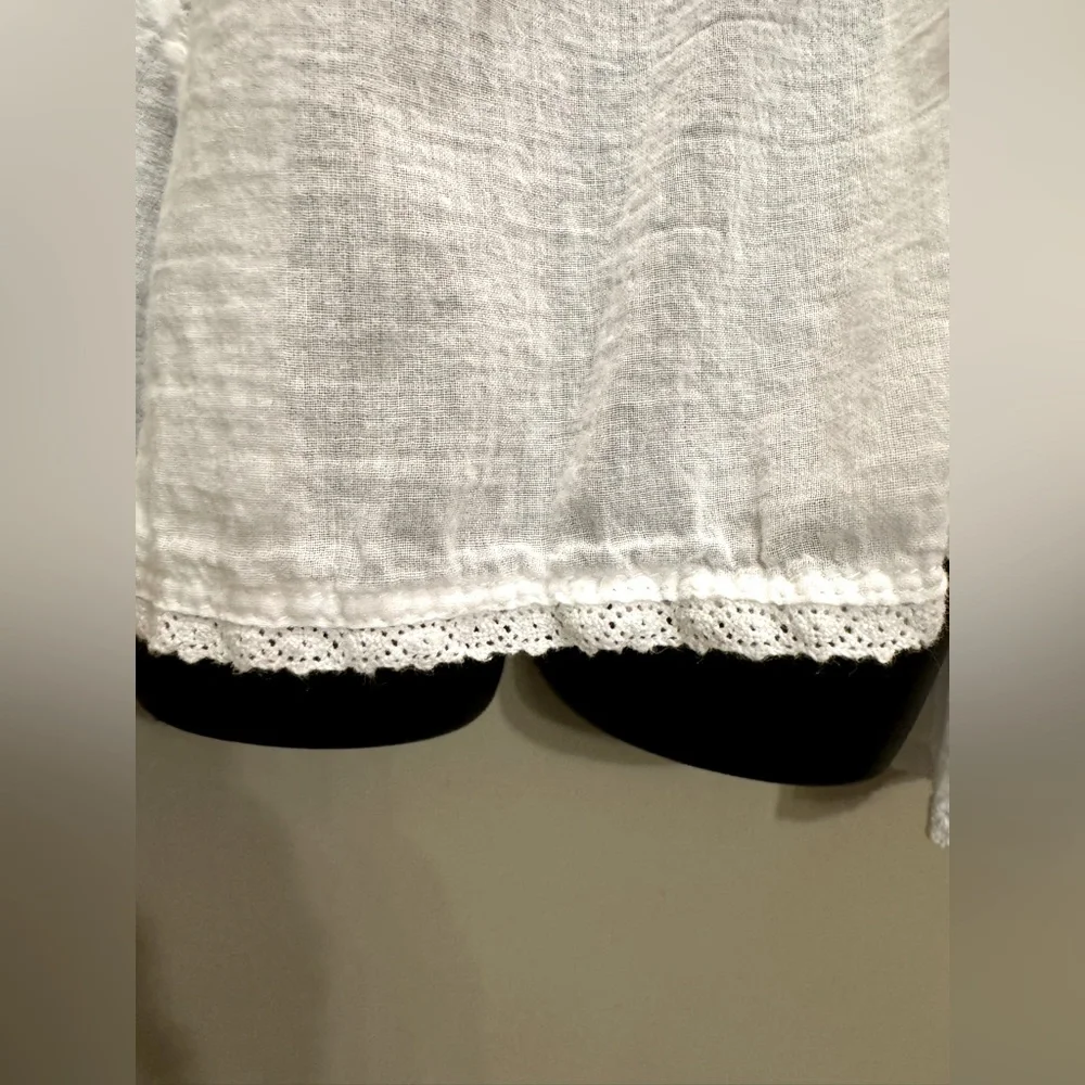 Anthropologie Odille White Cotton Flowy Top size S - Picture 9 of 13